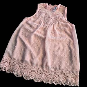 Beautees little Girls Pink Lace Sleeveless Top. Size M.